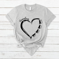 Lofaris Grandma Grandkids Hearts Bunny Easter T-Shirt