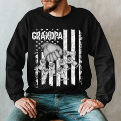 Lofaris Grandma Hands And Grandkids Name Custom Sweatshirt