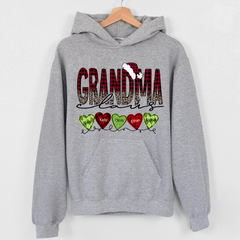 Lofaris Grandma Heart Grandkids Christmas Custom Hoodie