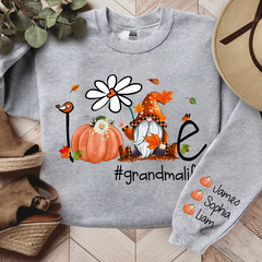 Lofaris Love Grandma Life Gnome Pumpkin Autumn Fall Sweatshirt Gift TH