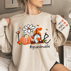 Lofaris Love Grandma Life Gnome Pumpkin Autumn Fall Sweatshirt Gift TH