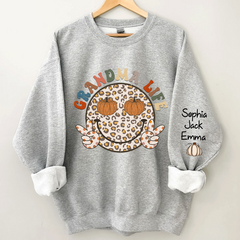 Lofaris Grandma Life Smiley Face Retro Autumn Happy Sweatshirt