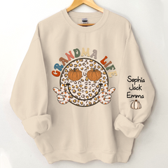 Lofaris Grandma Life Smiley Face Retro Autumn Happy Sweatshirt