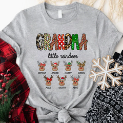 Lofaris Grandma Little Reindeer Custom Christmas T-Shirt