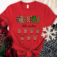 Lofaris Grandma Little Reindeer Custom Christmas T-Shirt