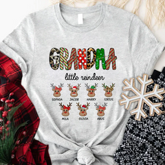 Lofaris Grandma Little Reindeer Custom Christmas T-Shirt