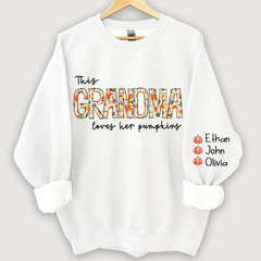 Lofaris Grandma Loves Her Pumpkins Floral Custom Sweatshirt