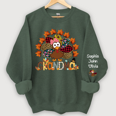 Lofaris Nana And Grandkids Thanksgiving Autumn Turkey Sweatshirt