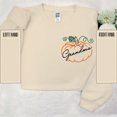 Lofaris Custom Grandma Pumpkin Grandkids Autumn Sweatshirt