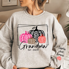 Lofaris Grandma Pumpkin Leopard Color Est Custom Sweatshirt