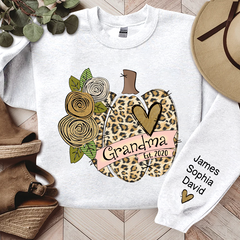 Lofaris Grandma Pumpkin Leopard Flower Custom Sweatshirt