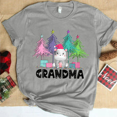 Lofaris Grandma Xmas Tree Personalized Christmas T-Shirt