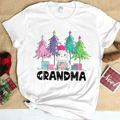 Lofaris Grandma Xmas Tree Personalized Christmas T-Shirt