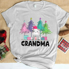 Lofaris Grandma Xmas Tree Personalized Christmas T-Shirt