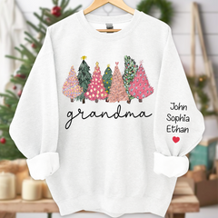 Lofaris Grandma Xmas Trees Pink Green Custom Sweatshirt