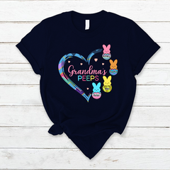 Lofaris Grandmas Peeps Heart Bunny Eggs Easter Day T-Shirt