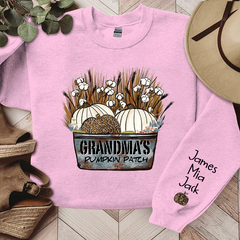 Lofaris Personalized Grandma¡¯s With Pumpkin Patch Grandkids Names Sweatshirt