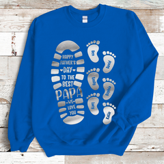 Lofaris Grandpa Footprint Happy Father Day Custom Sweatshirt