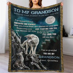 Lofaris Grandsons Gift - Wolf Moon Blanket