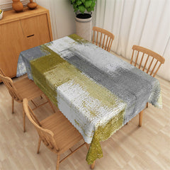 Lofaris Grass Green Grey Distressed Rectangle Tablecloth