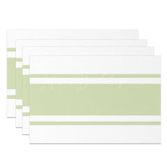 Lofaris Grass Green White Stripe Modern Set Of 4 Placemats