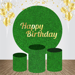 Lofaris Grass Greenery Simple Circle Birthday Backdrop Kit