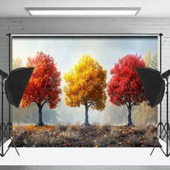 Lofaris Grassland Maple Trees Autumn Scenery Photo Backdrop