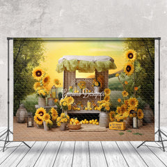 Lofaris Grassland Trees Sunflowers Lemon Potography Backdrop