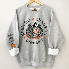 Lofaris Grateful Thankful Blessed Grandma Pumpkin Sweatshirt