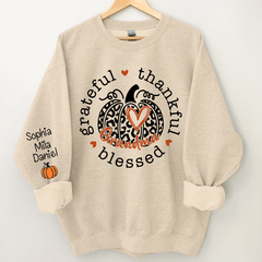 Lofaris Grateful Thankful Blessed Grandma Pumpkin Sweatshirt