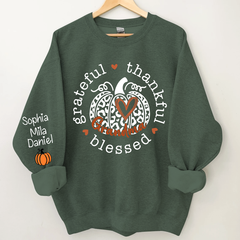 Lofaris Grateful Thankful Blessed Grandma Pumpkin Sweatshirt