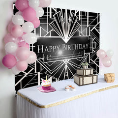 Lofaris Great Gatsby Sliver Geometric Birthday Backdrop