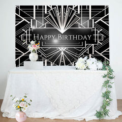 Lofaris Great Gatsby Sliver Geometric Birthday Backdrop