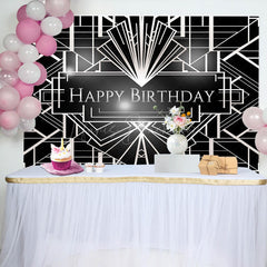 Lofaris Great Gatsby Sliver Geometric Birthday Backdrop