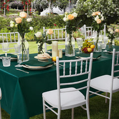 Lofaris Green 108 GSM Satin Banquet Rectangle Tablecloth