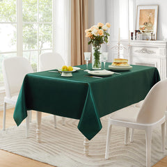 Lofaris Green 108 GSM Satin Banquet Rectangle Tablecloth