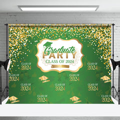 Lofaris Greeny Gold Glitter Graduation Party Prom Backdorp