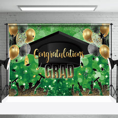 Lofaris Green Balloons Hat Students Graduation Backdrop