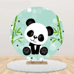 Lofaris Green Bamboo Panda Bokeh Round Baby Shower Backdrop