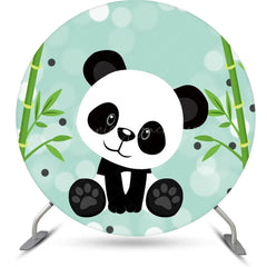 Lofaris Green Bamboo Panda Bokeh Round Baby Shower Backdrop