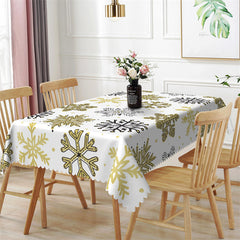 Lofaris Green Black Snowflake Winter Christmas Tablecloth