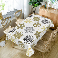 Lofaris Green Black Snowflake Winter Christmas Tablecloth