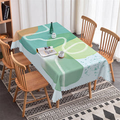 Lofaris Green Blue Abstract Morden Rectangle Tablecloth