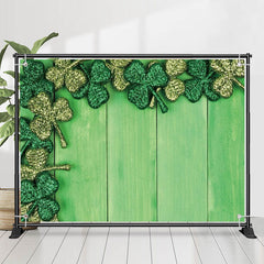 Lofaris Green Board Knitted Clovers St Patricks Day Backdrop