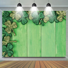 Lofaris Green Board Knitted Clovers St Patricks Day Backdrop