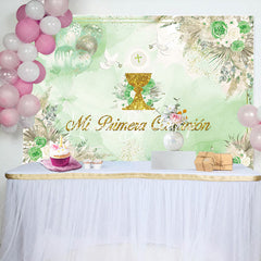 Lofaris Green Boho Dried Floral Balloons Batpism Backdrop