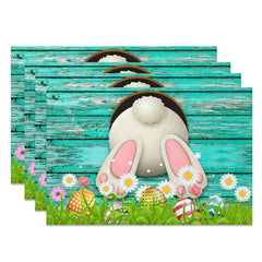 Lofaris Green Bunny Eggs Wooden Easter Set Of 4 Placemats