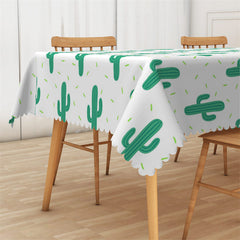 Lofaris Green Cactus Patetrn Step And Repeat Tablecloth