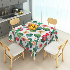 Lofaris Green Cactus Red Flower Summer Square Tablecloth