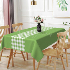 Lofaris Green Checkered Rectangle Tablecloth For Picnic